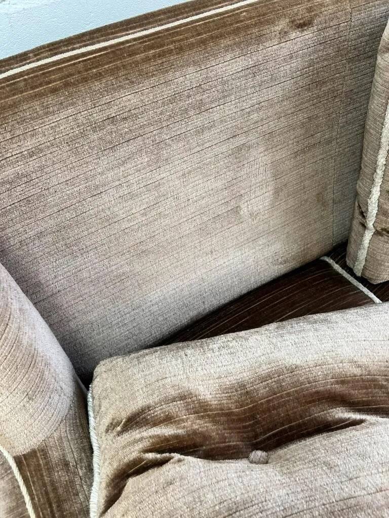SOFA / SOFA / THREE SEATER VINTAGE IN VELVET WITH FRINGES