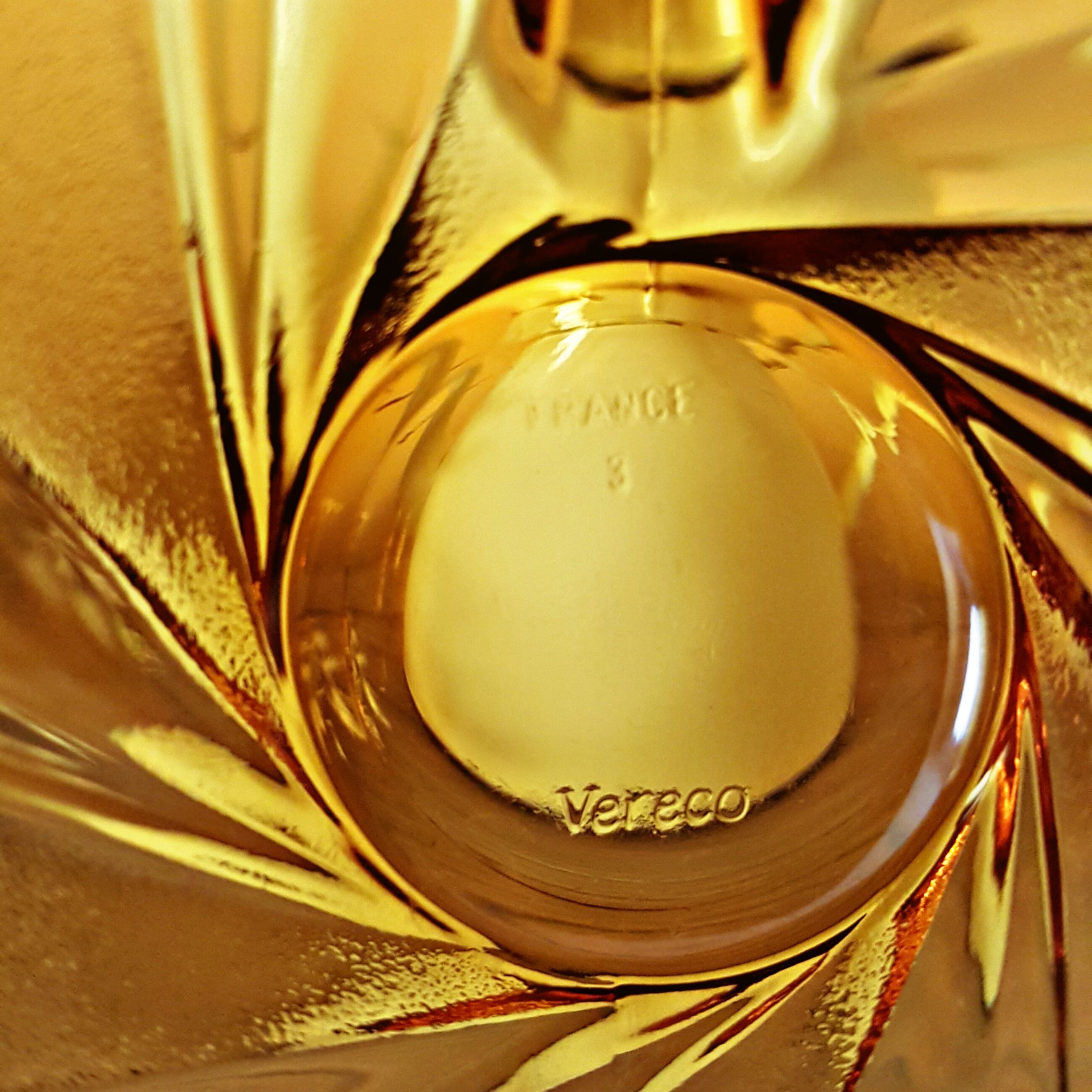 4 cups vereco amber glass with twists