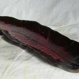 Vintage 1980s ceramic dish in the shape of a banana leaf