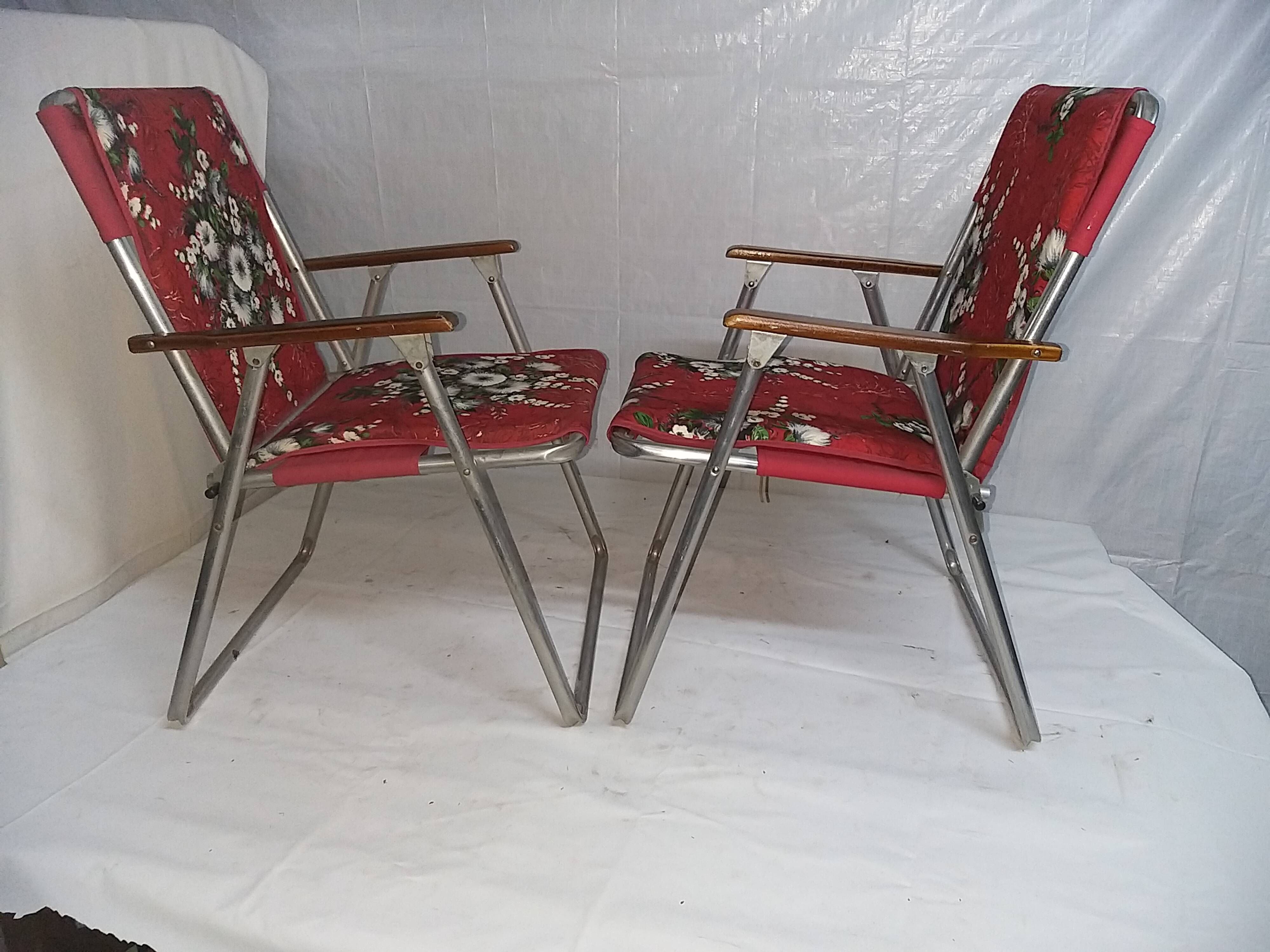 2 armchairs vintage camping