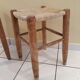 Pair of stools savoyards"wood and straw 1960