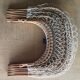 Vintage foldable basket made of bamboo and cotton threads