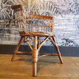 Vintage children's armchair in wicker