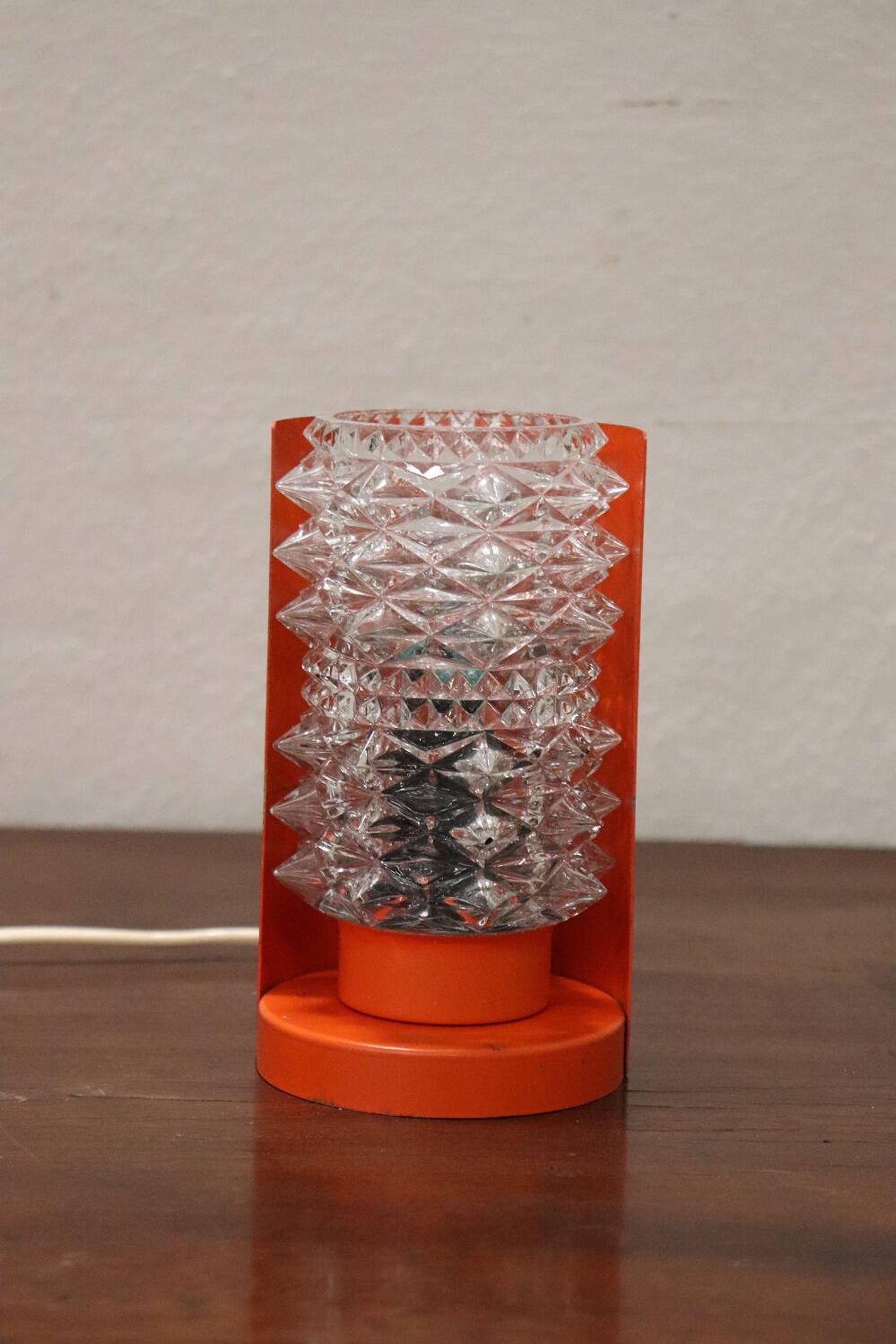Murano Glass and Orange Metal Table Lamp, Italy, 1950s