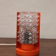 Murano Glass and Orange Metal Table Lamp, Italy, 1950s