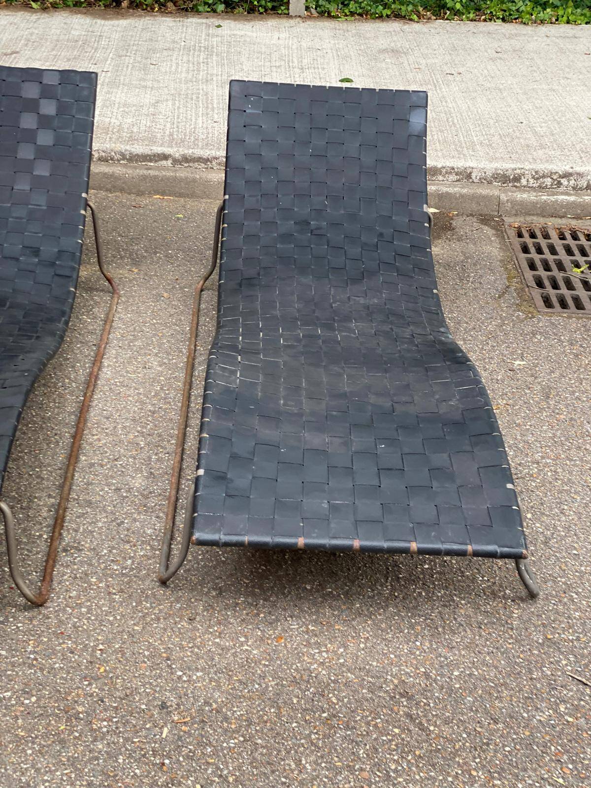 2 vinyl garden loungers from the 1960s