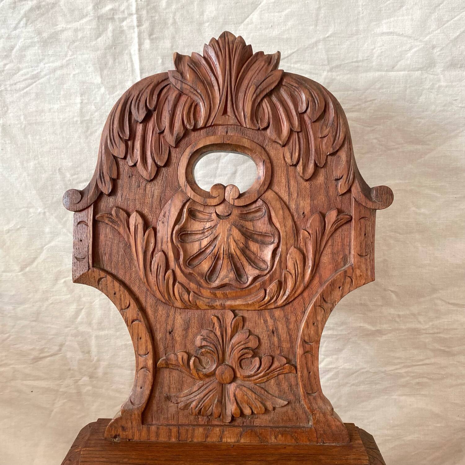 Antique Alsatian chair in carved wood