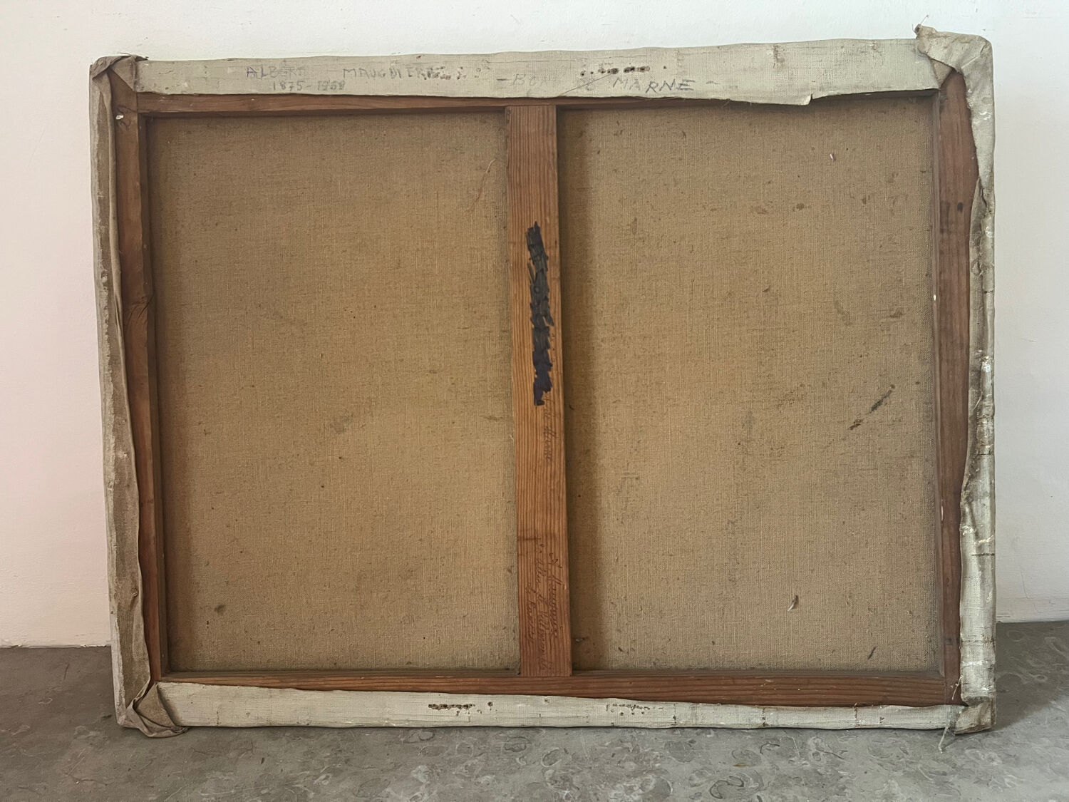 Bank of the Marne, oil on canvas signed Albert Mauguiere 1875-1968