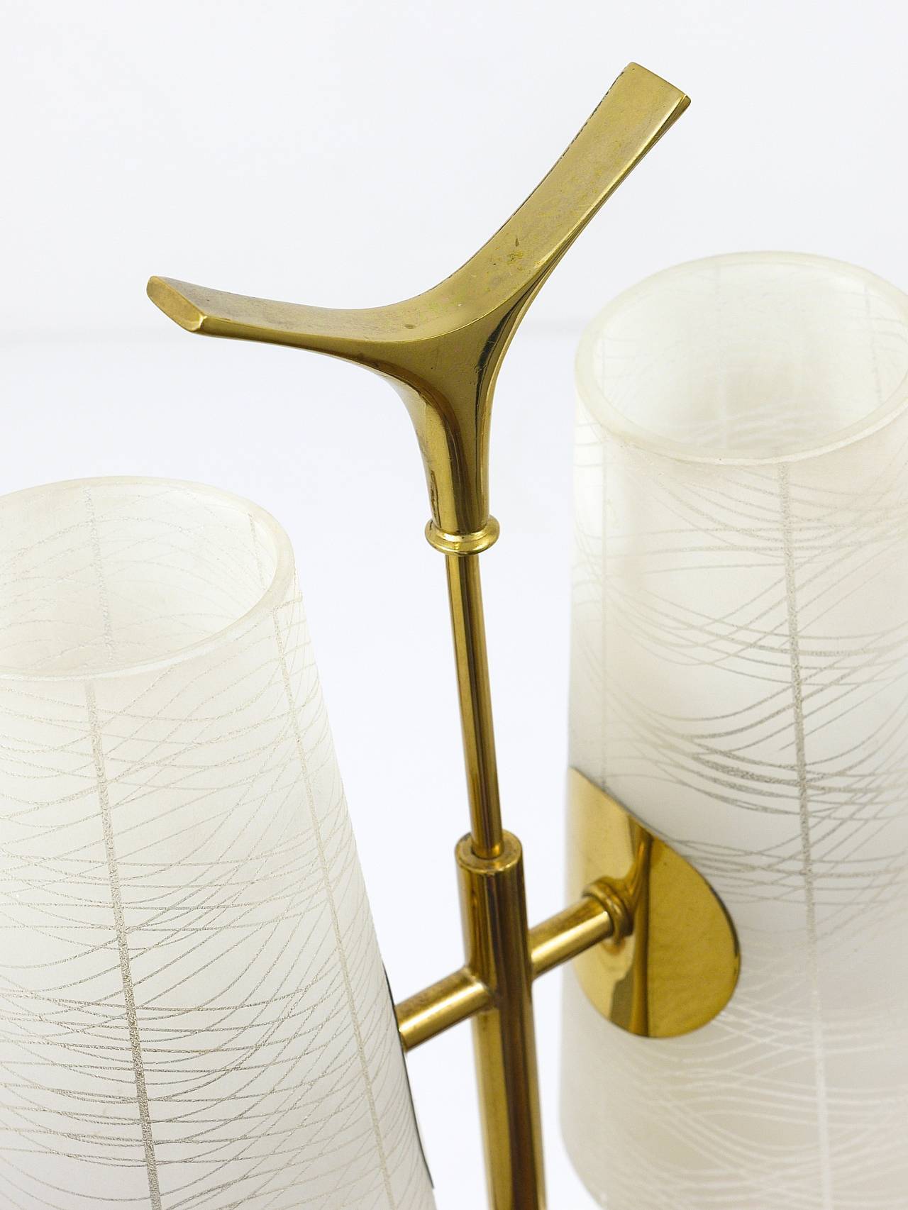Mid-century brass floor lamp by Rupert Nikoll, Austria, 1950s.