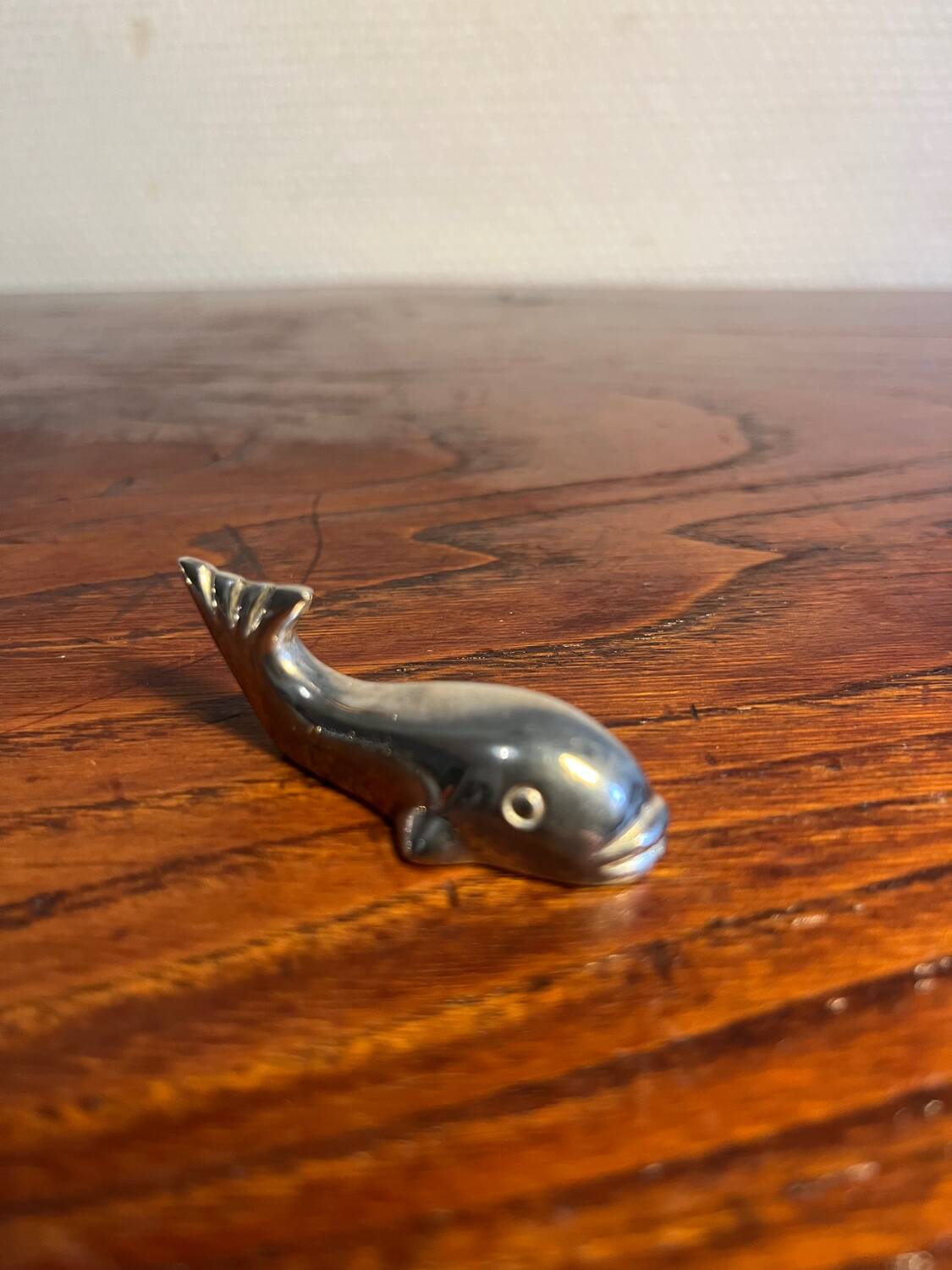 Porte couteau couvert année 70 métal argenté poisson