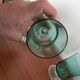 4 stemmed glasses in emerald green glass – 1970s