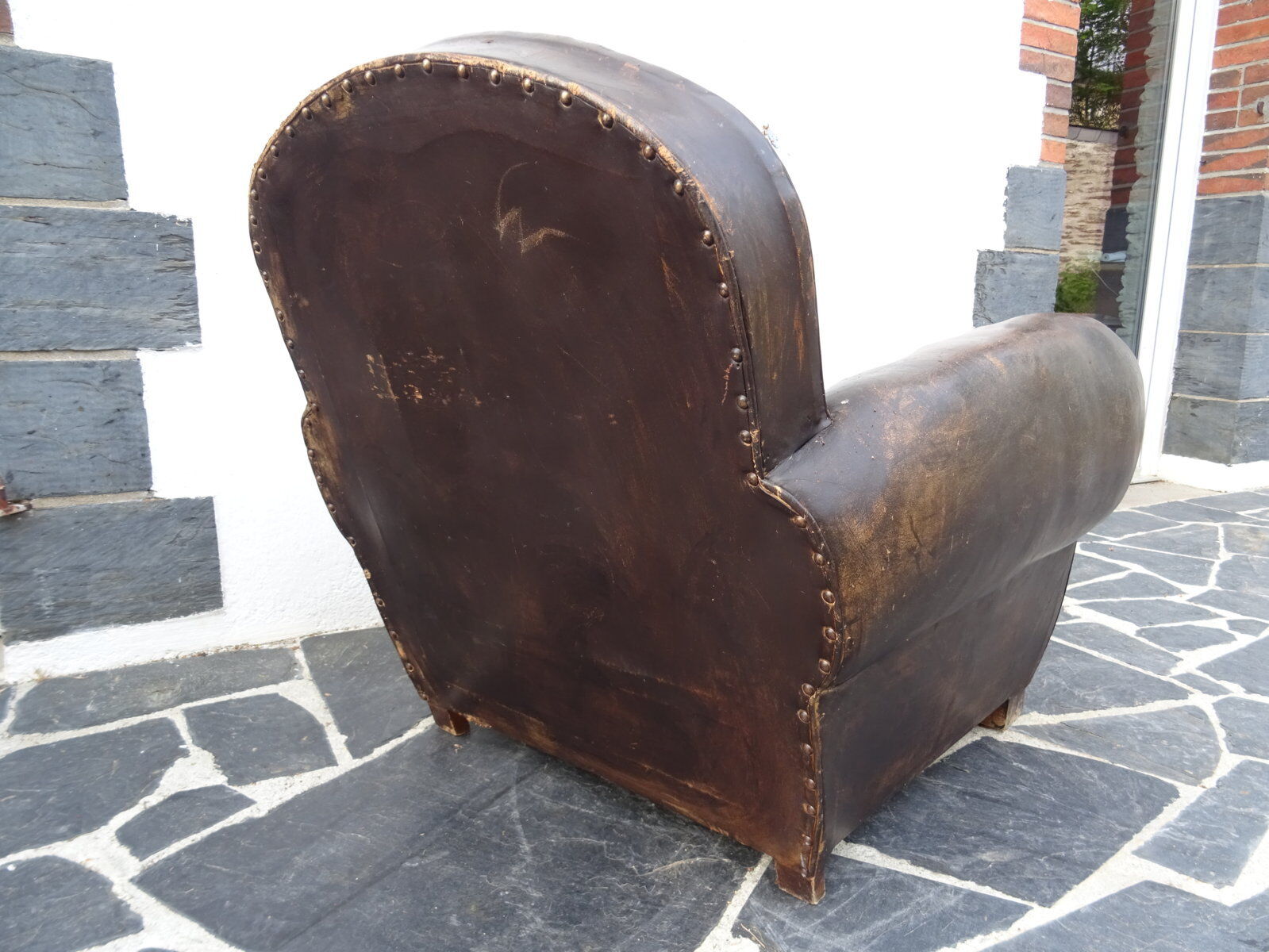 30s leather club armchair
