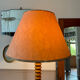 Vintage art deco floor lamp in turned wood