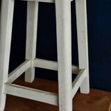 Old white wooden handle stool
