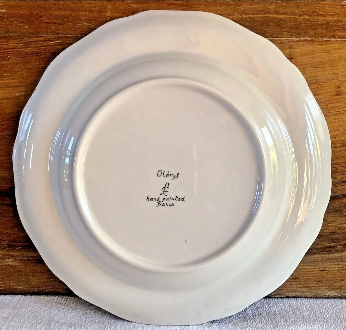 6 Longchamp soup plates Moustier Olérys decor