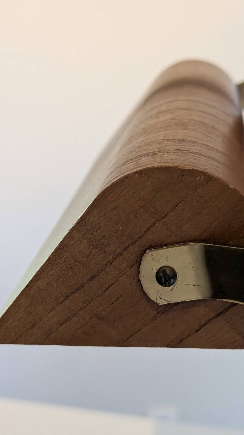 Swedish teak and brass wall lamp