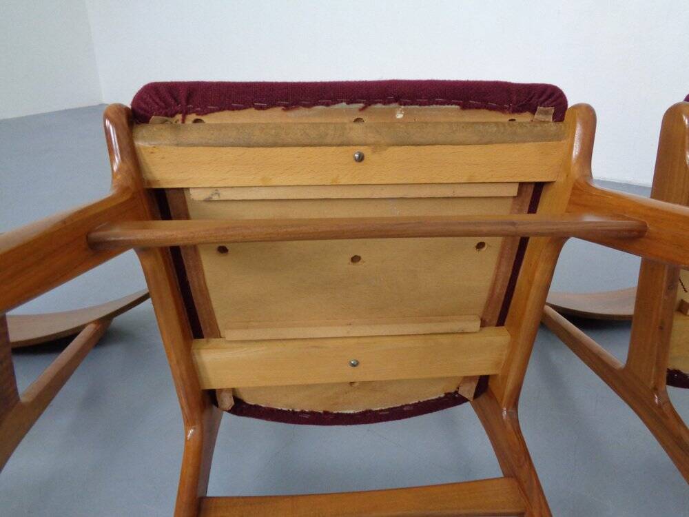 Mid-Century Walnut Dining Chairs, 1960s, Set of 4