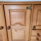 Vintage design oak buffet by Guillerme and Chambron