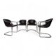 Set of 4 Chrome cantilever dining chairs attributed to Gastone Rinaldi