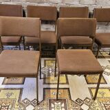 Lot de 6 chaises vintage en métal noir 1970