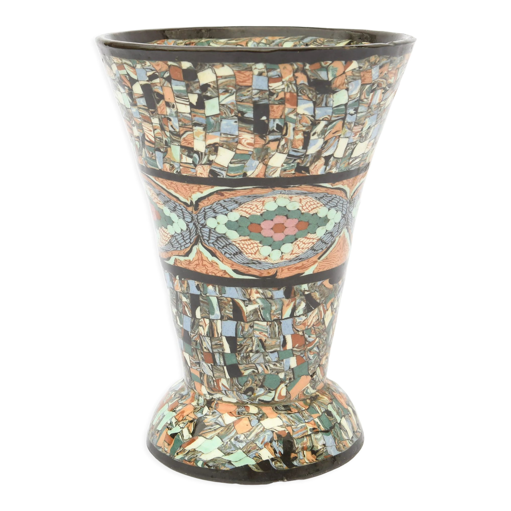Jean Gerbino (1876-1966) for Vallauris Mosaic mixed earth vase