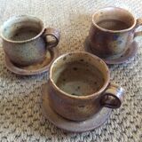 Series of 3 sandstone cups