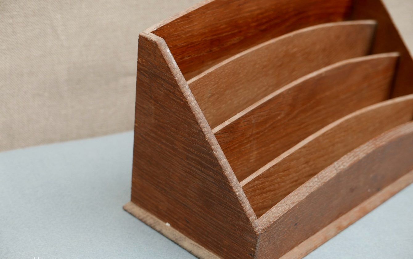 50s oak letter holder
