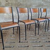 Vintage chairs school chairs 4x Mullca