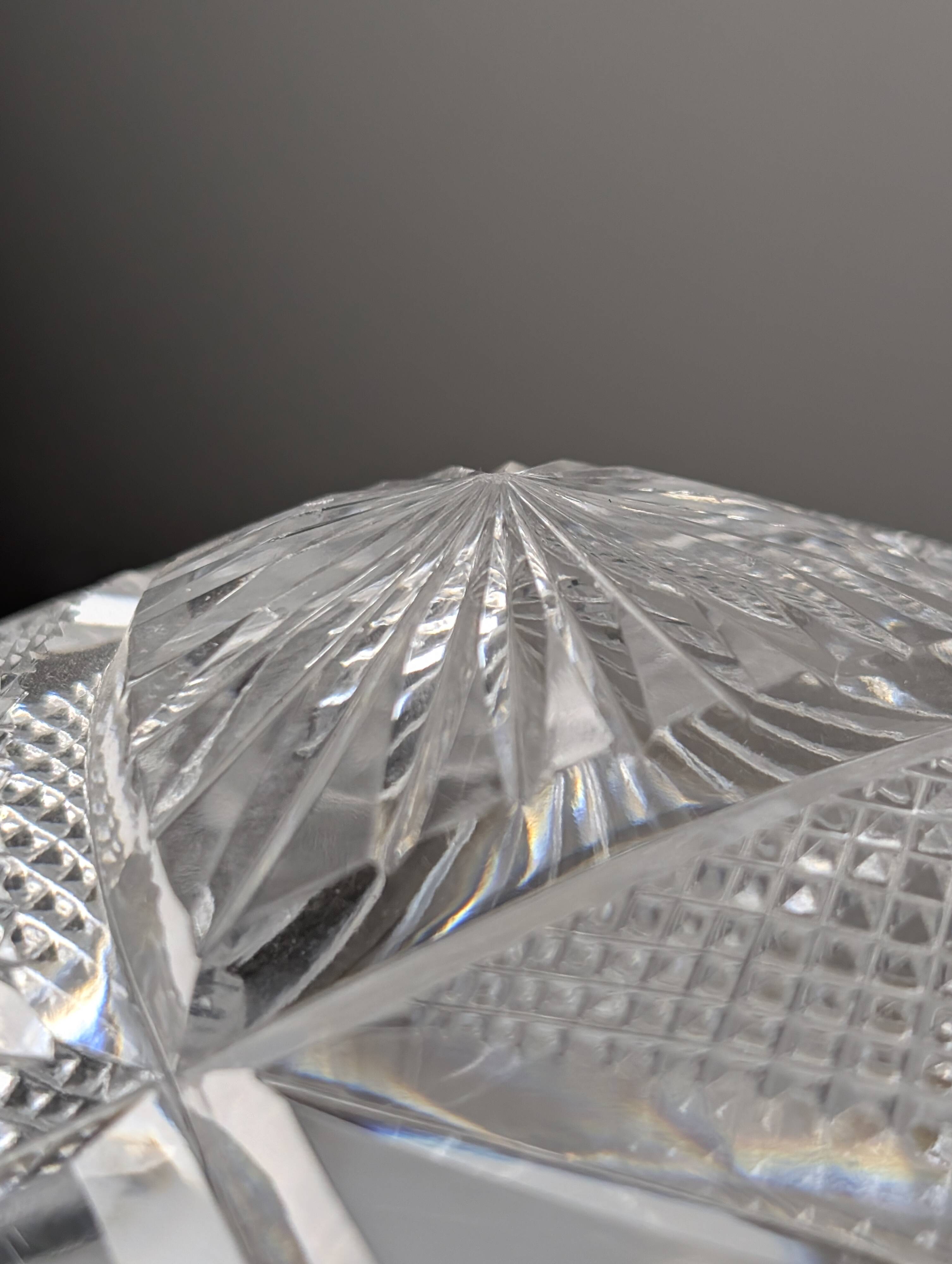 French Art Deco Cut Crystal 'Mushroom' Table Lamp, 1920s