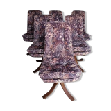 Series of 6 Scandinavian ergonomic and rotating chairs circa 1975