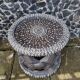 African bamileke coffee table decorated with cowries and coins