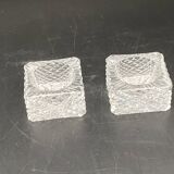 Salerons en verre travaillé forme carrée