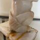 Carved onyx lamp – Pre-Columbian/Aztec style – Vintage