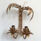 Applique "bambou" double feu métal laqué vieil or