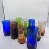 12 glass cups 70s