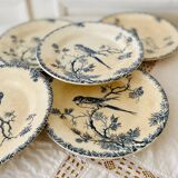 Antique opaque porcelain plates from Gien, Provençal model