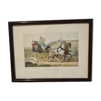 Old painting carriage frame and glass