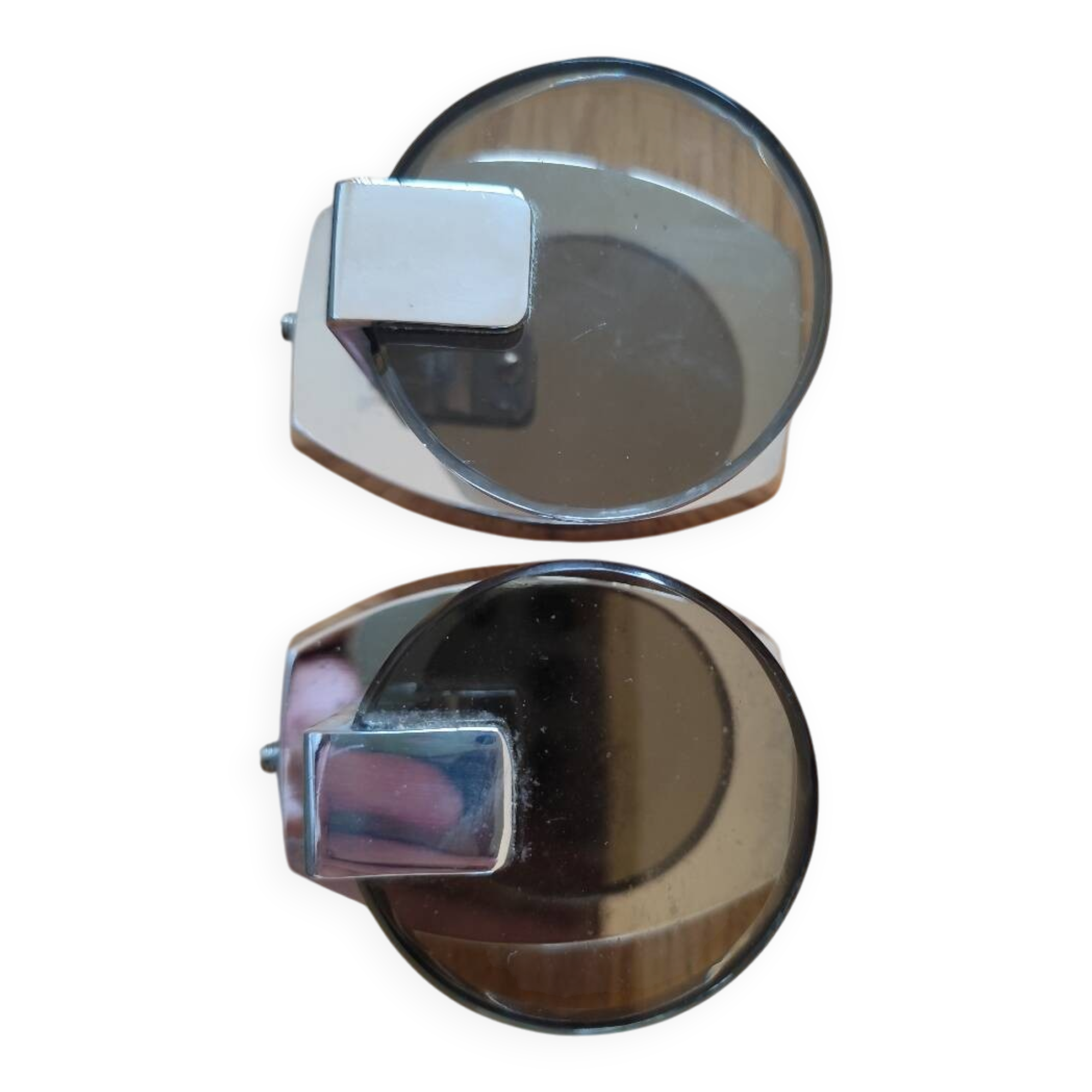 2 tempered glass coat hooks Space Age, 1970s