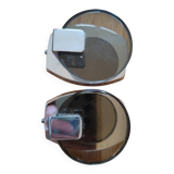 2 tempered glass coat hooks Space Age, 1970s