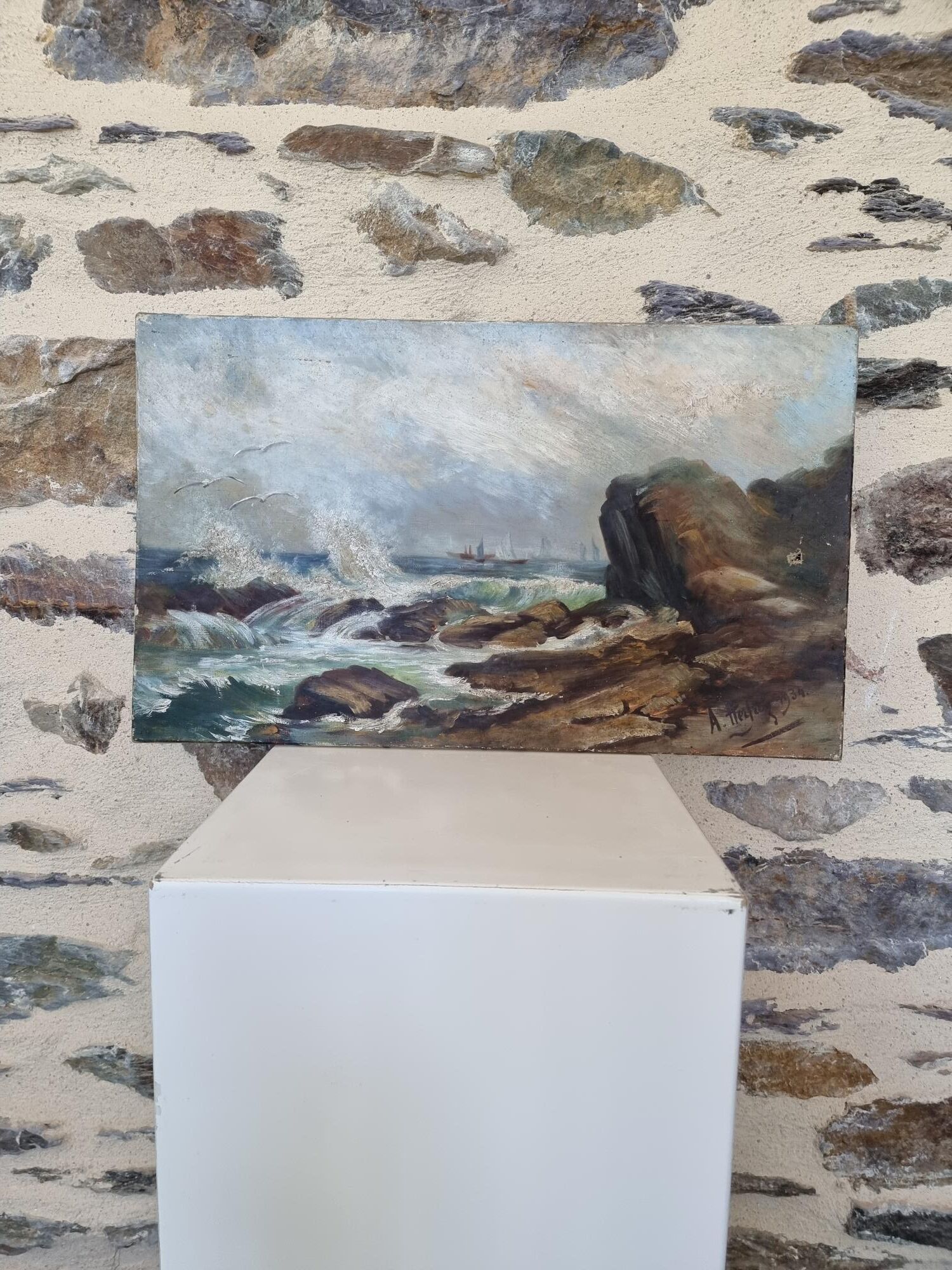 Oil painting Breton Landscape, Sea Landscape