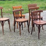 Set of 6 old bistro chairs Baumann and others