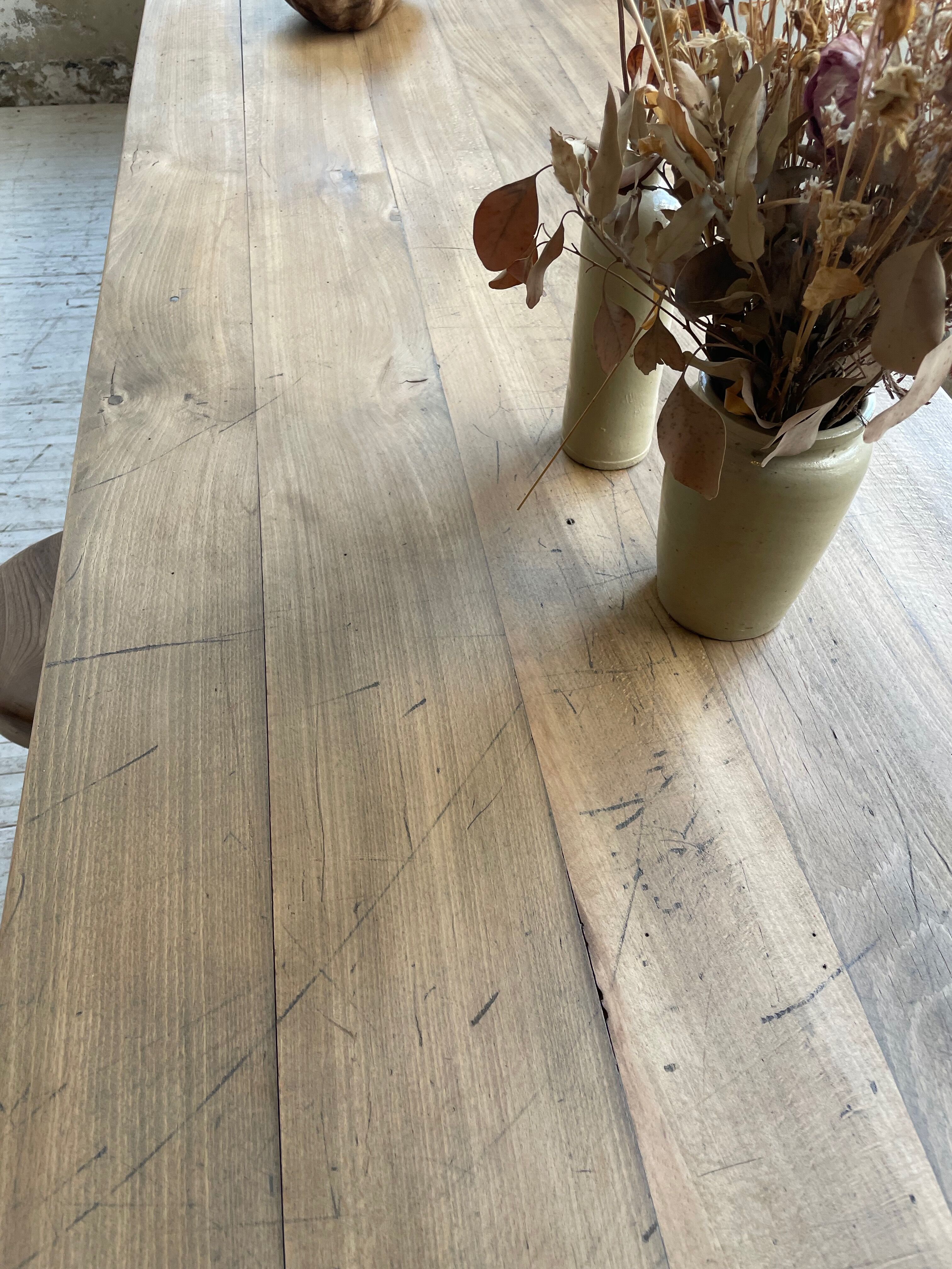 XL farmhouse table in beech and pine 3m