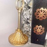 Lampe suspendue brutaliste portugaise en fonte noire