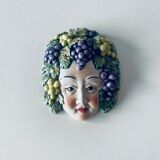 Ceramic wall face signed Il Falco