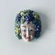 Ceramic wall face signed Il Falco