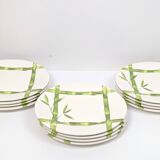 Set of 12 "bamboo" dessert plates