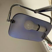 Lampe de banquier bleu/argent