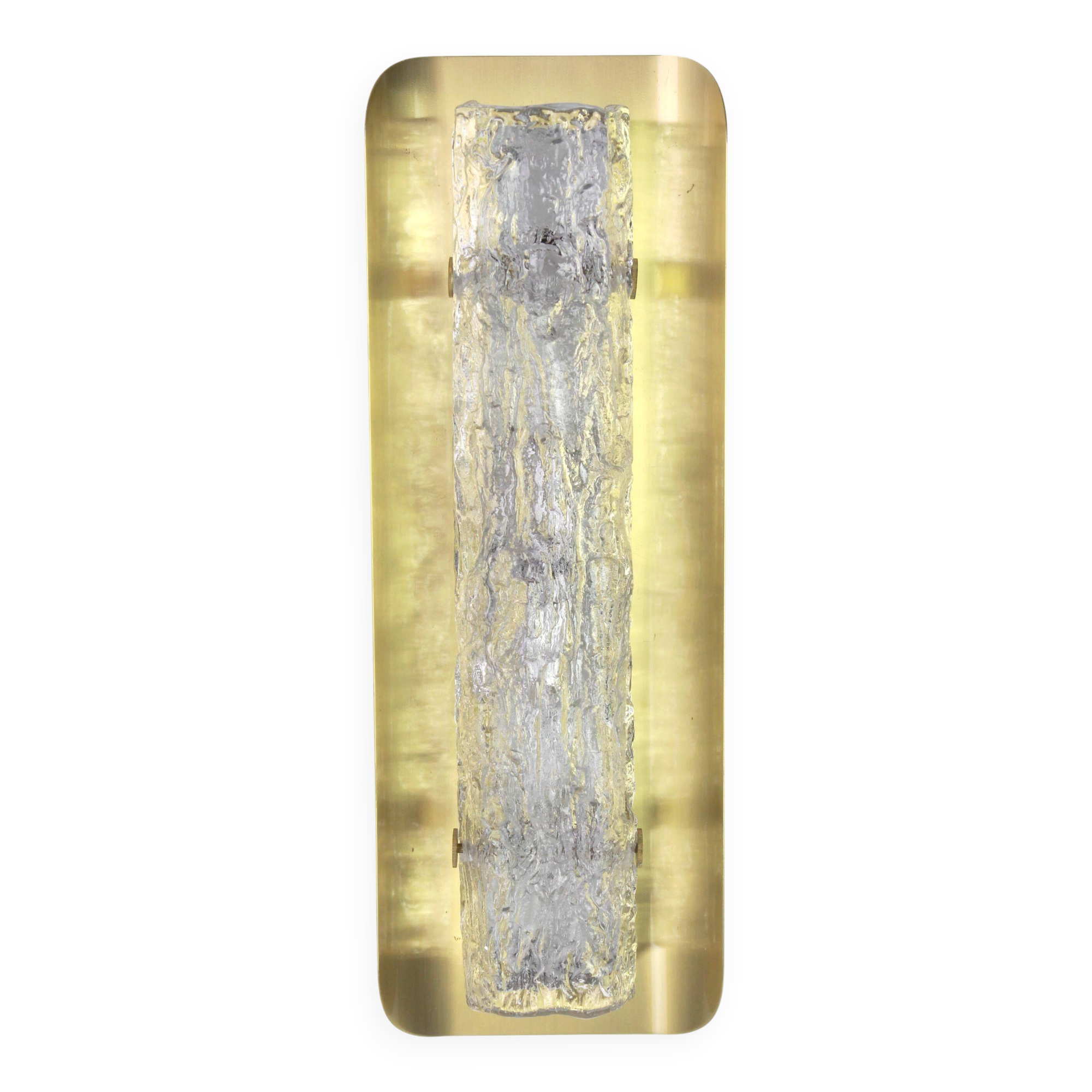 Applique murale en verre de glace Murano par Kaiser, Allemagne, années 1970