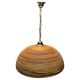 Italian Gilt Brass Rattan Bamboo Wicker Pendant, 1970s