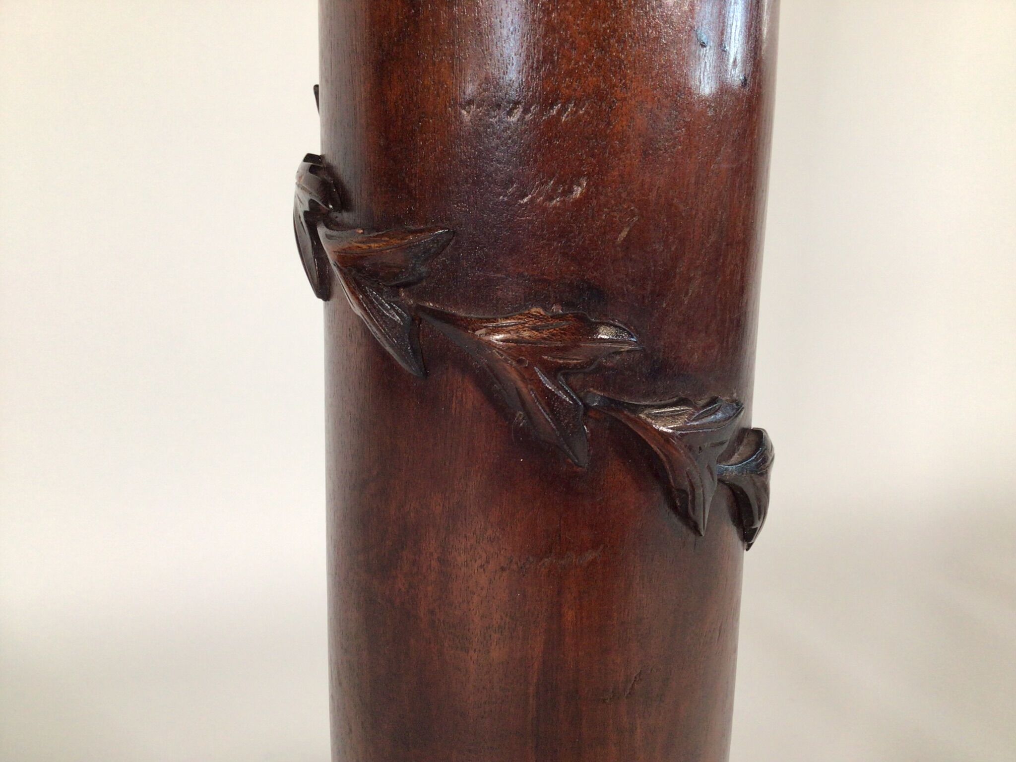 Oak carved plant stand